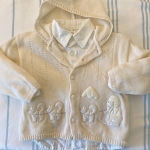 Smay made in Italy embroidered sweater and button down shirt infant *NEW* 12 M